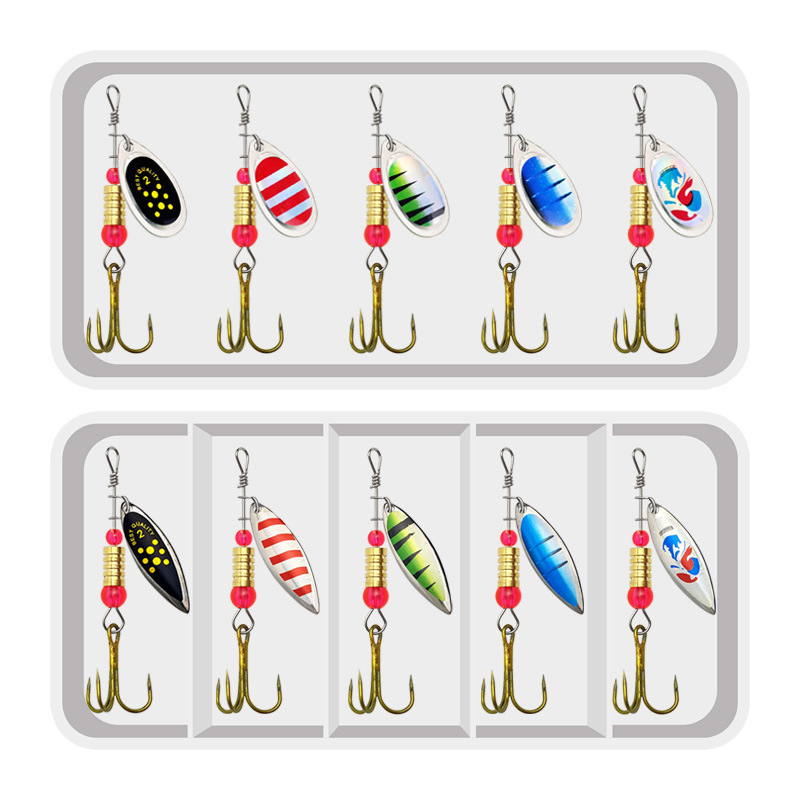 Fishing Lure Spinner - ตกปลา Lure Spinner หมุนช้อน 10 ชิ้น