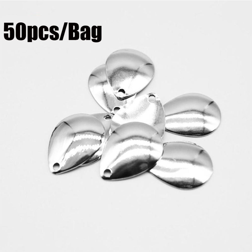 50 ชิ้น ใบพัดโลหะนิกเกิลเรียบแ - Fishing Lure Spinner บทวิจารณ์และราคา